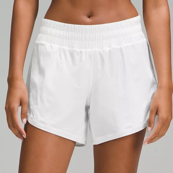 lululemon athletica Pants - LULULEMON Track That MR 5" Shorts, White Size 6 NWT!